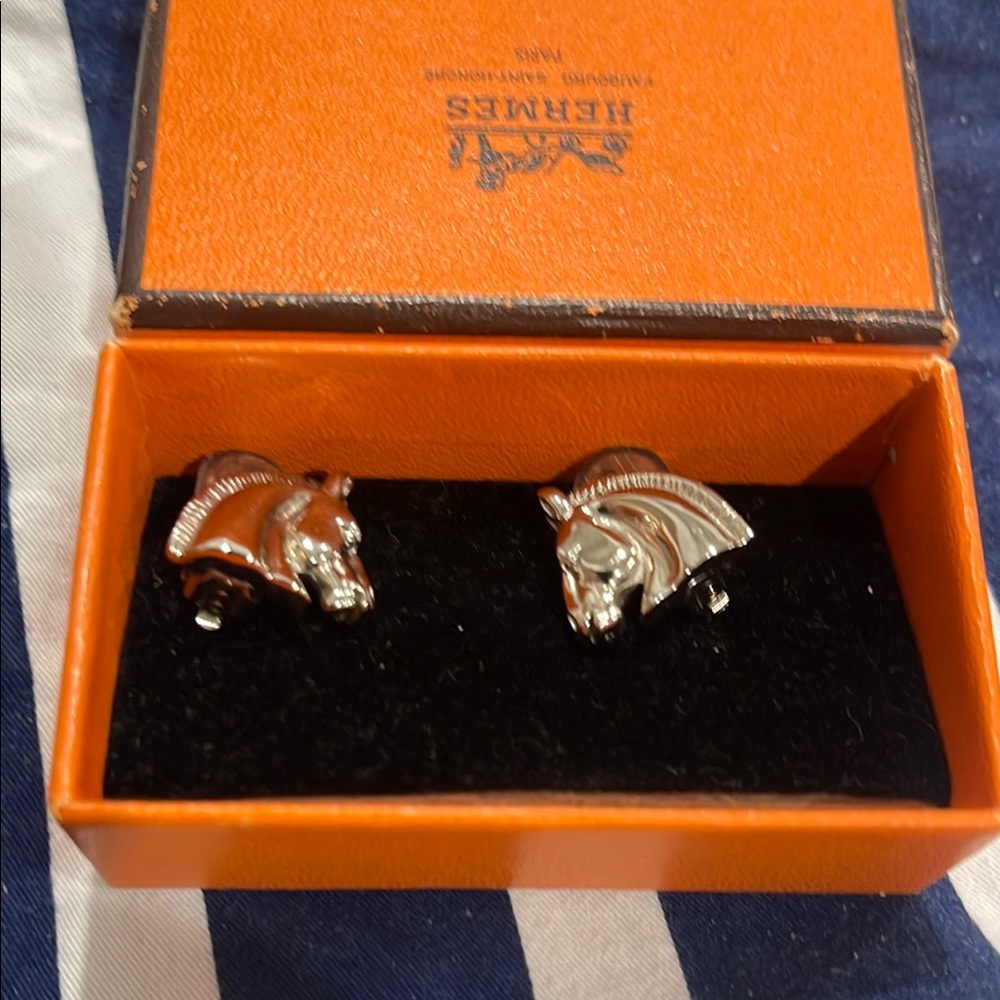Hermes Vintage Horse Head Clip On Earring